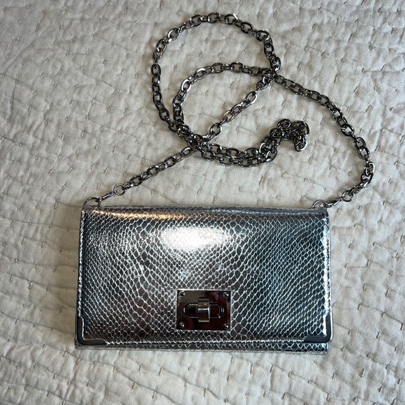 New Silver White House Black Market Clutch chain strap - Picture 2 of 5